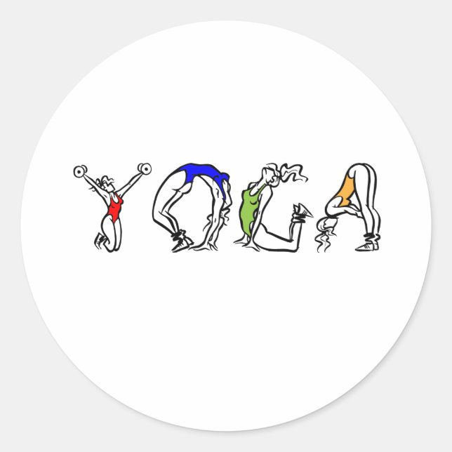 Yogas hälsa runt klistermärke (Framsida)