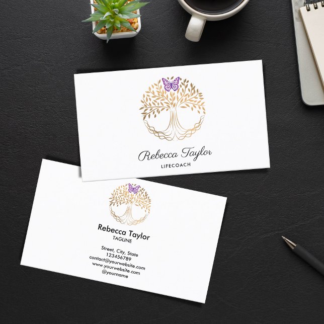 Yogas trendig med livbuss livets träd liggande bus visitkort (Skapare uppladdad)