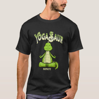 'YogaSaur' Namaste, Rolig Yoga & Dinosaurie T Shirt