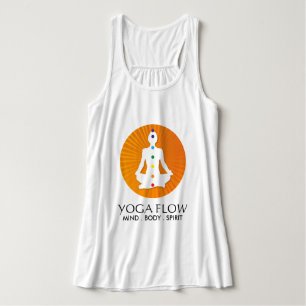 Yogaskjorta med Chakra färger Linne Med Racerback
