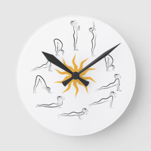 yogasolhälsning rund klocka