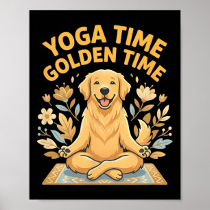 Yogaställning Golden Retriever Yoga _1 Poster
