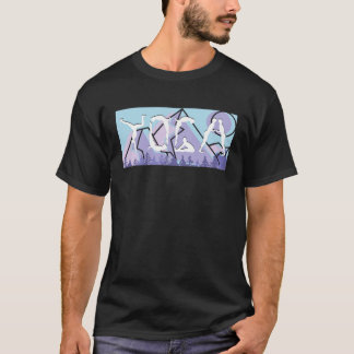 Yogaställningar för män Kvinnor Yoga Retro Medita T Shirt