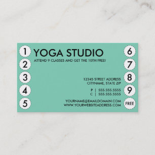 yogastansmaskinkort lojalitetskort