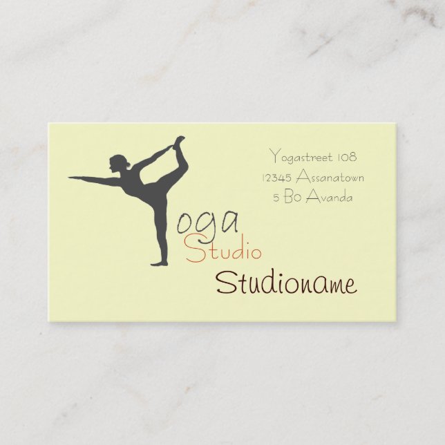 Yogastudio eller lärarevisitkort visitkort (Framsida)