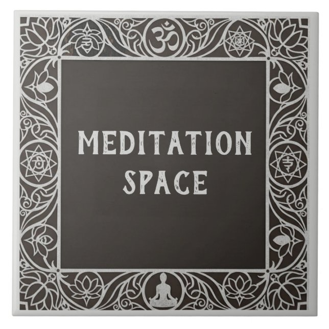 Yogastudio Meditationsrum Namnskylt Skylt Kakelplatta (Framsidan)
