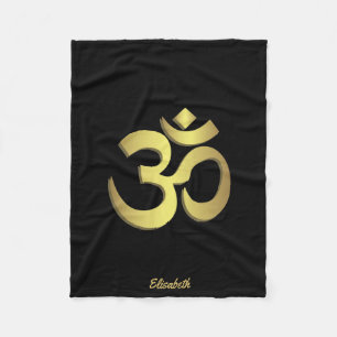 Yogasymbol för Om (Aum) Namaste Fleecefilt