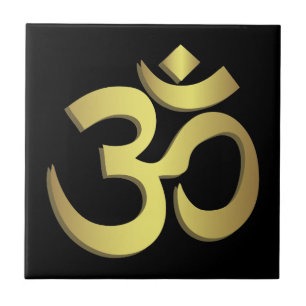 Yogasymbol för Om (Aum) Namaste Kakelplatta