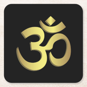 Yogasymbol för Om (Aum) Namaste Underlägg Papper Kvadrat