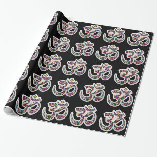 Yogasymbol för Om som Aum Namaste slår in papper Presentpapper