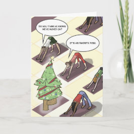 Yogaträd poserar helgdagkortet helgkort