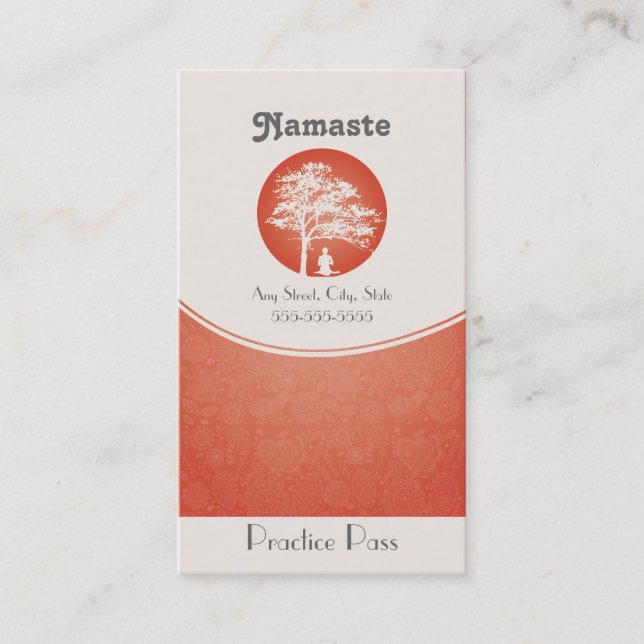 Yogavisitkort 10 klassificerar passerar lojalitetskort (Framsida)