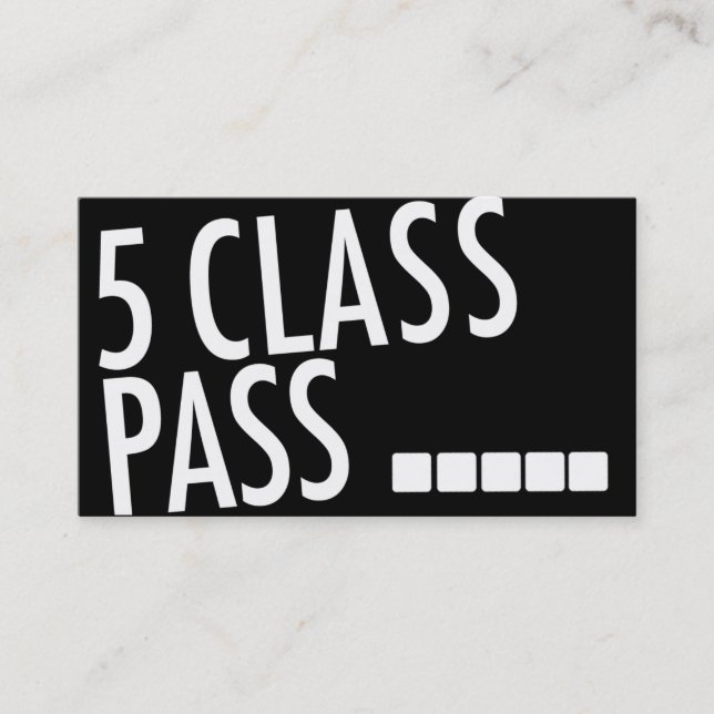 Yogavisitkort 5 klassificerar passerar lojalitetskort (Framsida)