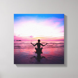 yoghi på rosa, yoga chakra, hjärt-chakras, häls canvastryck