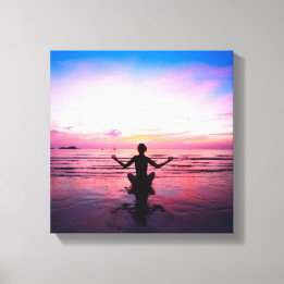 yoghi på rosa, yoga chakra, hjärt-chakras, hälsovå canvastryck