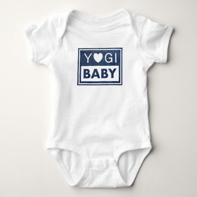 Yogi baby kroppsdräkt med jeans mönster t shirt (Framsida)