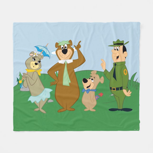 Yogi Bear and Friends Classic Pose Fleecefilt (Framsidan (Horisontell))