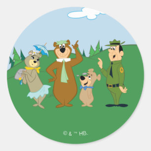Yogi Bear and Friends Classic Pose Runt Klistermärke