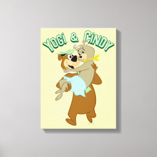 Yogi Bear Carshing Cindy Bear Canvastryck