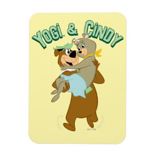 Yogi Bear Carshing Cindy Bear Magnet