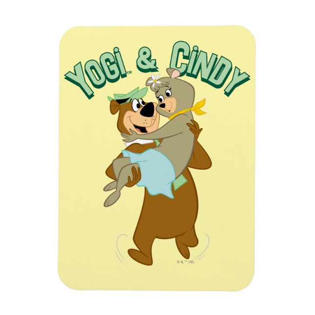 Yogi Bear Carshing Cindy Bear Magnet (Vertikal)