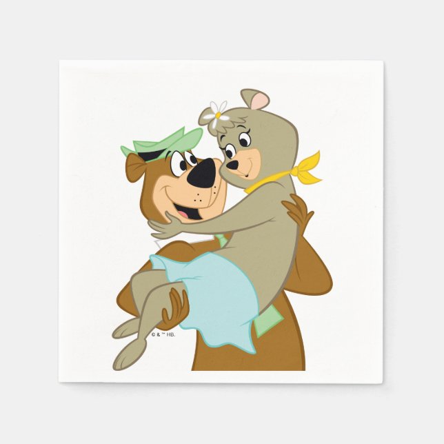 Yogi Bear Carshing Cindy Bear Pappersservett (Framsidan)