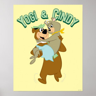 Yogi Bear Carshing Cindy Bear Poster