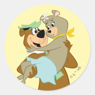 Yogi Bear Carshing Cindy Bear Runt Klistermärke