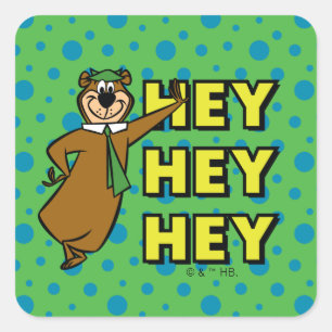 Yogi Bear Hallå! Fyrkantigt Klistermärke