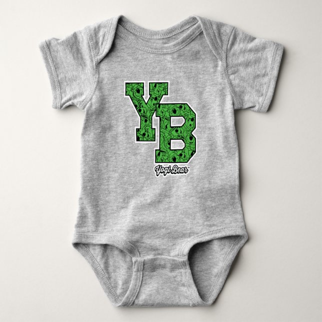 Yogi Bear Mönstrade Varsity Bokstäver T Shirt (Framsida)