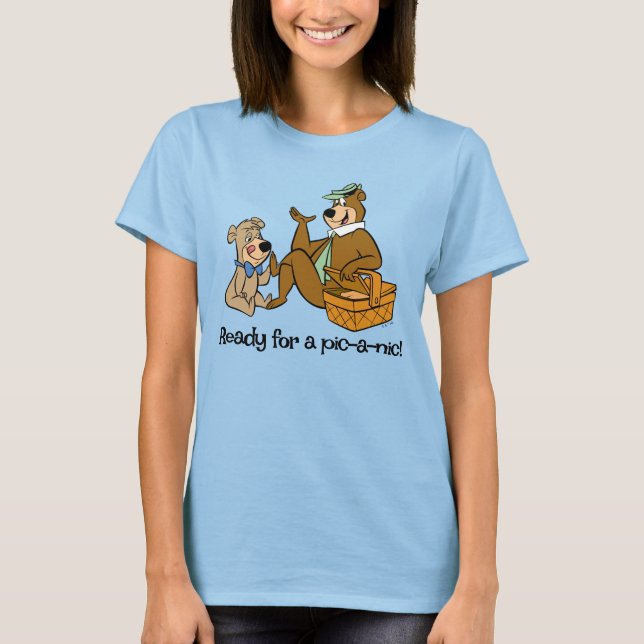 Yogi Bear och Boo-Boo Picknick-snack T Shirt (Framsida)