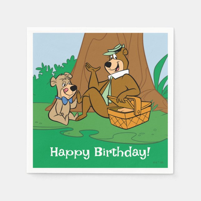 Yogi Bear och Boo-Boo Picnic Snack Pappersservett (Framsidan)