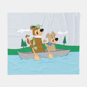Yogi Bear och Boo Boo Roligt Canoe Äventyr Fleecefilt