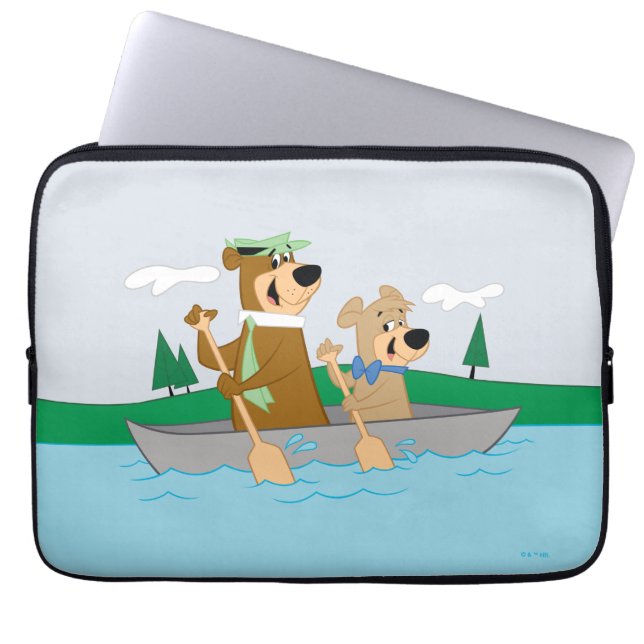 Yogi Bear och Boo Boo Roligt Canoe Äventyr Laptop Fodral (Framsidan)