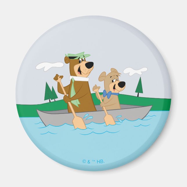 Yogi Bear och Boo Boo Roligt Canoe Äventyr Magnet (Framsidan)