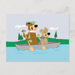 Yogi Bear och Boo Boo Roligt Canoe Äventyr Vykort