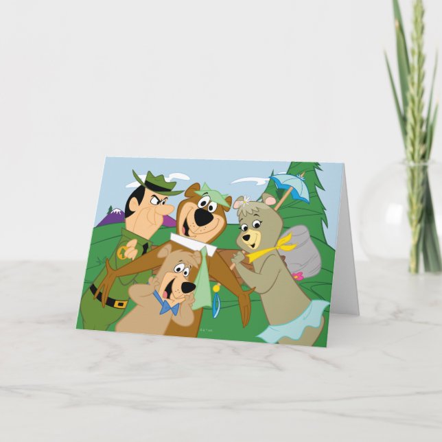 Yogi Bear och Friends Framed Forest Bild Kort (Framsida)
