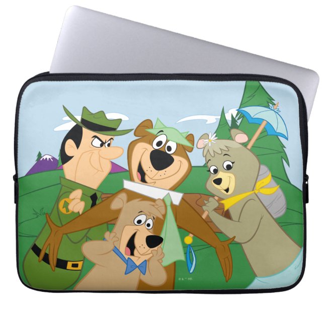 Yogi Bear och Friends Framed Forest Bild Laptop Fodral (Framsidan)