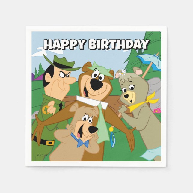 Yogi Bear och Friends Framed Forest Bild Pappersservett (Framsidan)