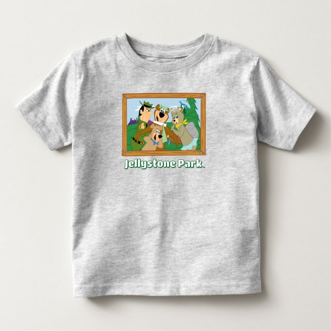 Yogi Bear och Friends Framed Forest Bild T Shirt (Framsida)