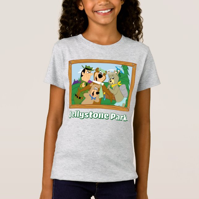 Yogi Bear och Friends Framed Forest Bild T Shirt (Framsida)