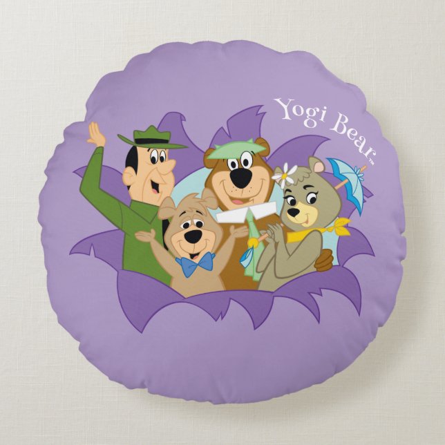 Yogi Bear och Friends Surprise Rund Kudde (Framsidan)