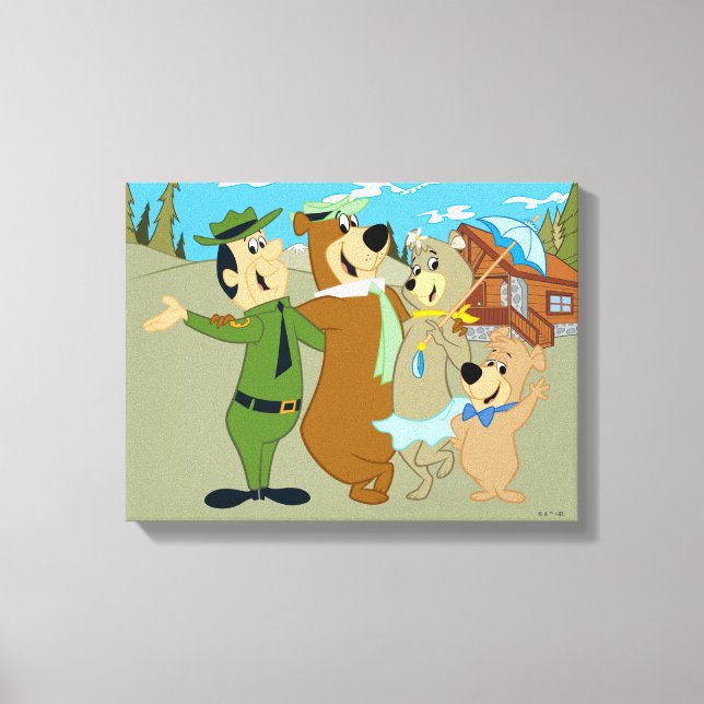 Yogi Bear och Friends Warm Välkommen Canvastryck (Framsida)