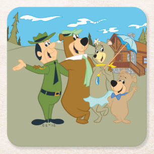 Yogi Bear och Friends Warm Välkommen Underlägg Papper Kvadrat