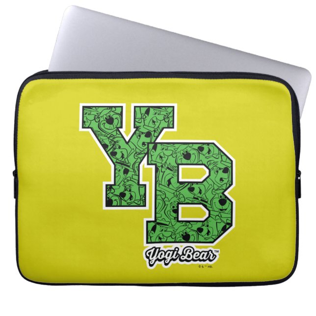Yogi Bear Patterned Varsity Brev Laptop Fodral (Framsidan)