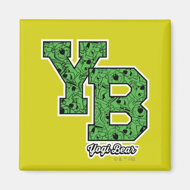 Yogi Bear Patterned Varsity Brev Magnet (Framsidan)