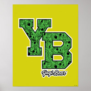 Yogi Bear Patterned Varsity Brev Poster