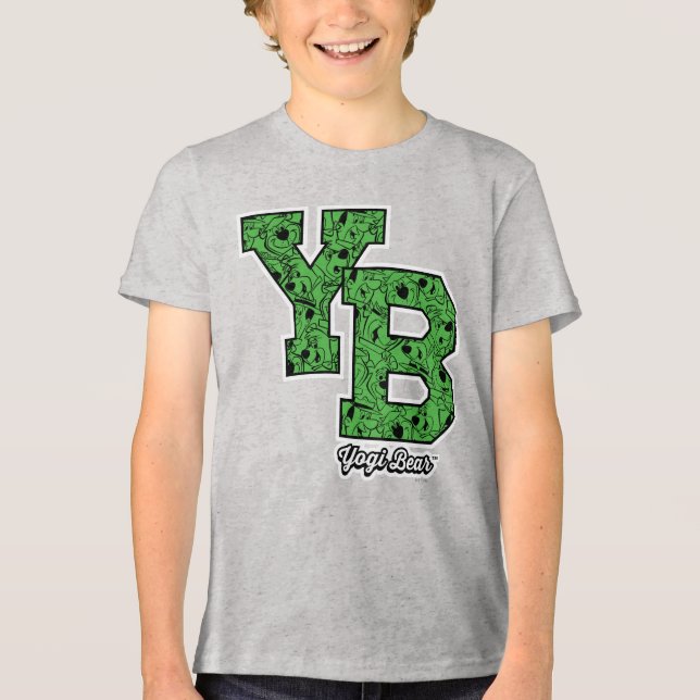 Yogi Bear Patterned Varsity Brev T Shirt (Framsida)