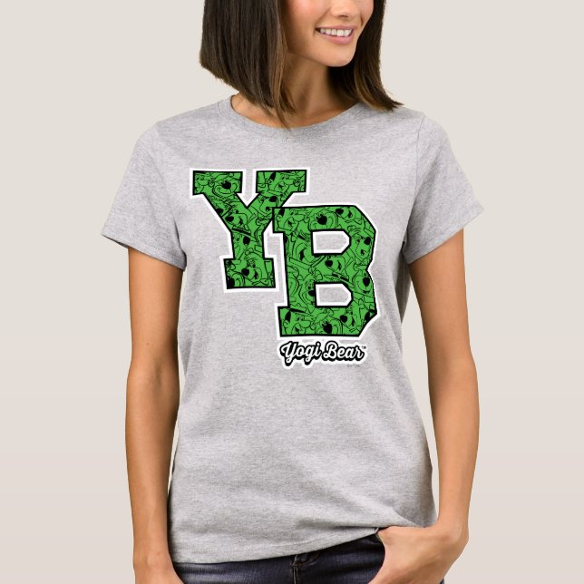 Yogi Bear Patterned Varsity Brev T Shirt (Framsida)
