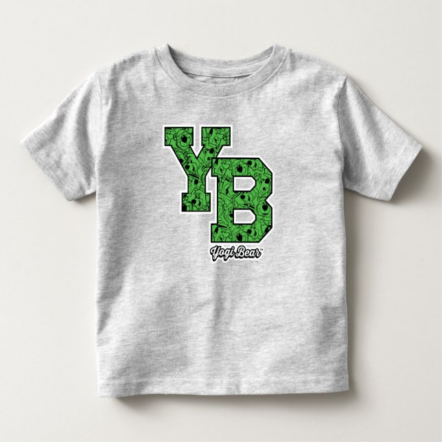 Yogi Bear Patterned Varsity Brev T Shirt (Framsida)